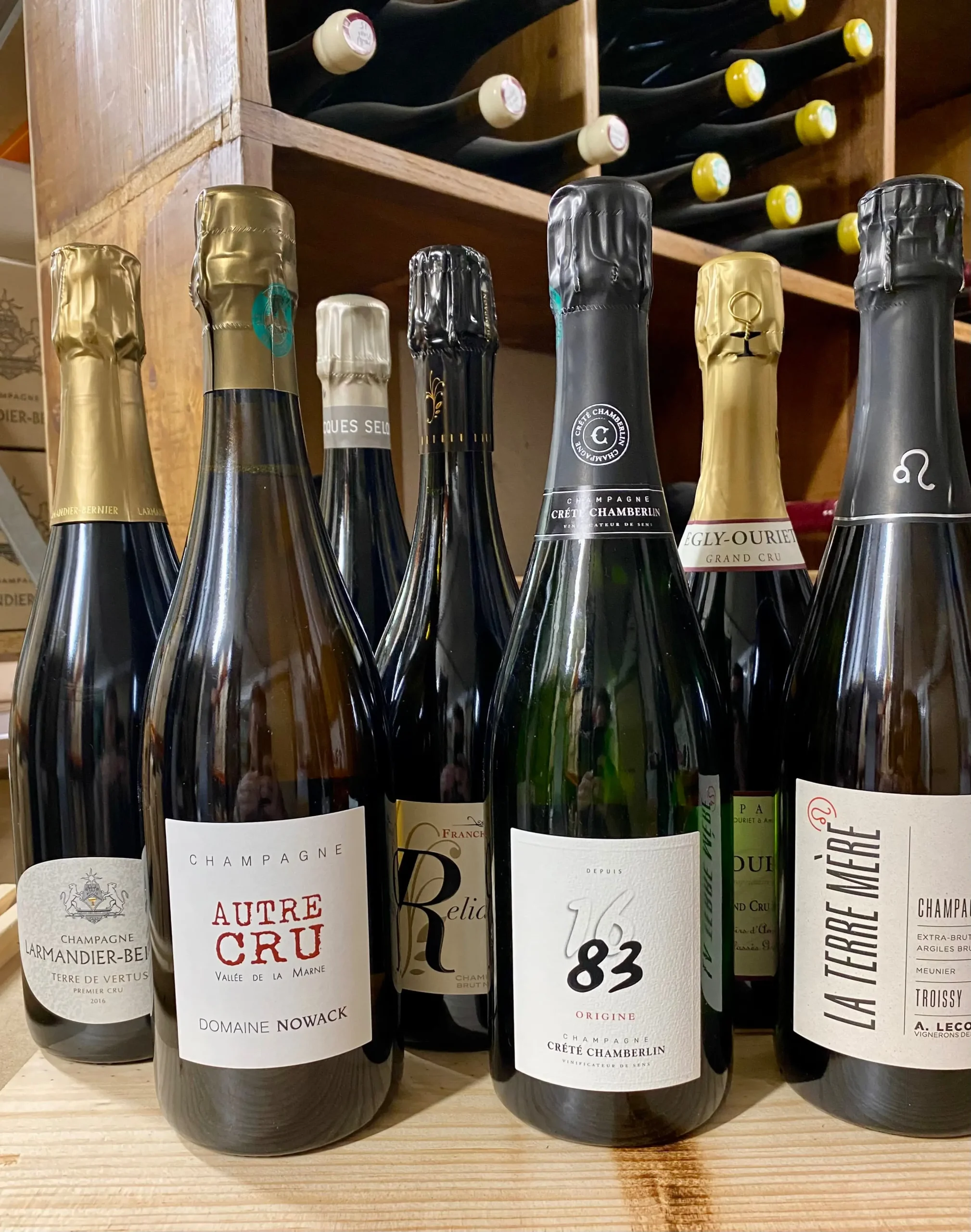 Bouteiles-Champagne-Nowack-Crété-Alexis Sélection de champagnes